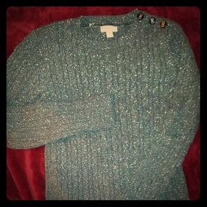 Glittery Silver Charter Club Womens Sweater